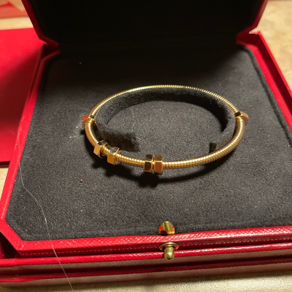 Cartier rose gold ecrou de cartier bracelet size17